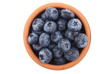 Blueberry. Blueberries in bowl isolated isolated on white background. With clipping path.