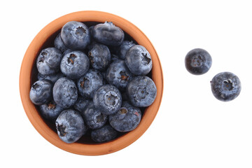Blueberry. Blueberries in bowl isolated isolated on white background. With clipping path.