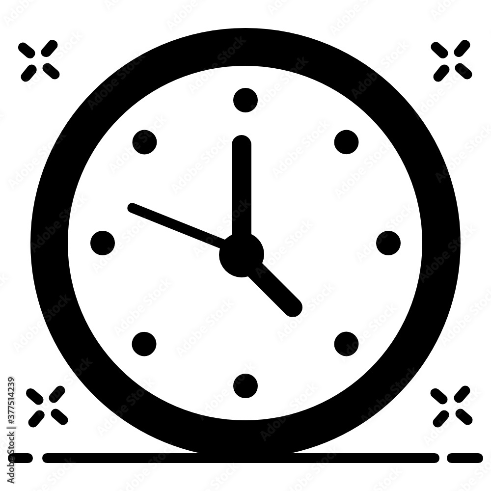 Poster electronic clock icon, design of punctuality conce[t style