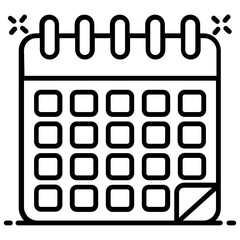 
List of planned or scheduled events, calendar in design 
