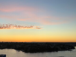 Colourful sunset beautify sky Barangaroo Australia