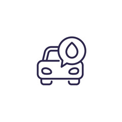 oil and car line icon on white
