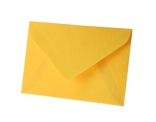 Yellow paper envelope isolated on white. Mail service