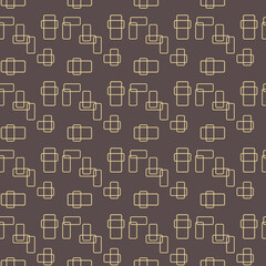Seamless background for your designs. Modern vector brown and golden ornament. Geometric abstract pattern
