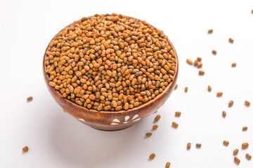 moth beans or matki beans in wooden bowl