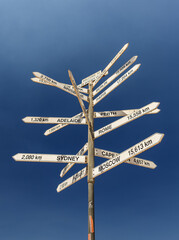 Roadsign Cities on post