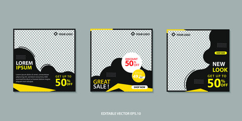 Modern Social Media banner template can be edited. Anyone can use this design easily. Promotional web banners for social media. Elegant sale and discount promo - Vector. 
