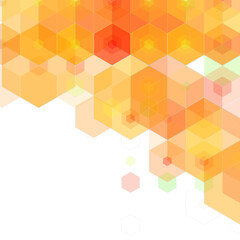 Hex texture.Orange hexagon pattern, abstract chemistry and biotech technology science vector hexagonal modern paper cut geometry background. eps 10