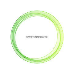 Green and Yellow circle. Abstract wave. Logo. Layout for advertising.