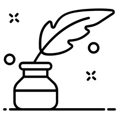 
Feather pen icon design, vector of quill pen in modern editable style 
