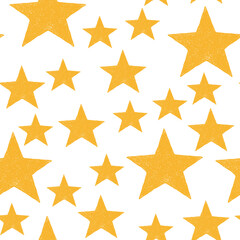 Fototapeta premium New Year seamless pattern with orange stars on a white background