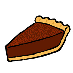 Illustration of Chocolate tart: Illustration like hand drawn illustration with ink and brush