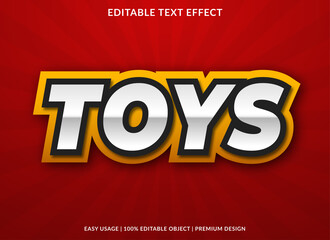 toys text style template with 3d bold font concept use for brand label and promotion tag