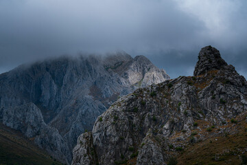 Foggy landscape in the Babia y Luna Natural Park in the province of Leon. Autonomous Community of Castilla y Leon, Spain, Europe