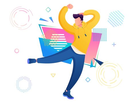 recommend clip art: Young guy dancer, dance move modern, Tectonics, hip-hop, freestyle, jazz modern, break dance