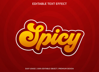 spicy text style template with retro bold font concept use for food brand label 
