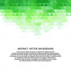 Green triangular background. Geometric design element. Vector illustration. eps 10