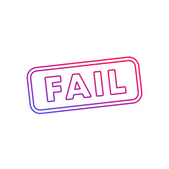 Fail stamp on white, line vector