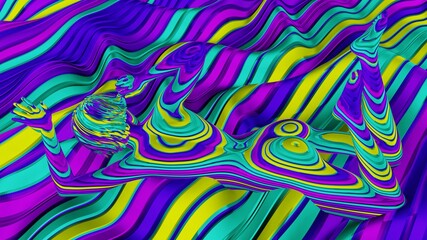 Psychedelic artistic portrait floating naked woman