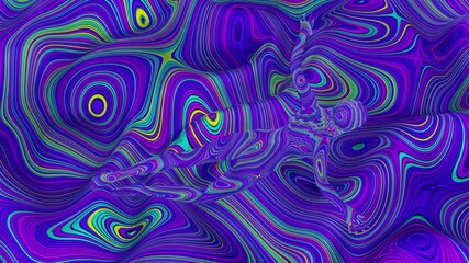 Psychedelic artistic portrait floating naked woman