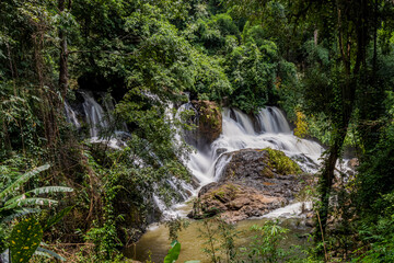 Fototapeta na wymiar Pha Sue Waterfall in Mae Hong Son Province, Thailand