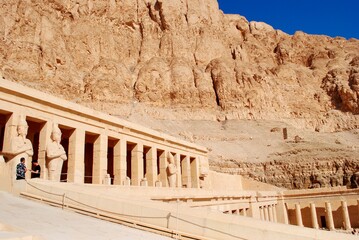 The impressive mortuary temple of Queen Hatshepsut. West bank of the Nile near the Valley of the...