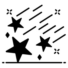 
Falling stars icon design, vector of space stars 
