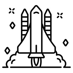 
Missile, rocket launcher icon in design.
