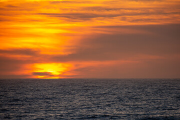 North Pacific Ocean sunset from Yachats, Oregon in late August