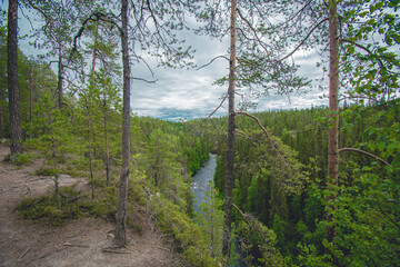 Fototapeta na wymiar hiking path near a lake in finland