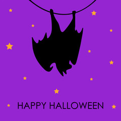Happy halloween night party card template. Halloween art foe design halloween party invitation, children t-shirt print, wallpaper, greeting gift card etc.