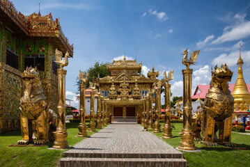 September 6, 2020 The beauty of Thai Burmese art of the Thai Wattanaram Temple, a temple on the...