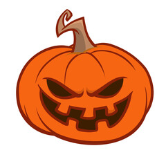 Cartoon  funny  halloween pumpkin head isolated on white background. Vector illustration