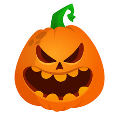 Cartoon  funny  halloween pumpkin head isolated on white background. Vector illustration