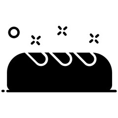 Design of baguette bread, editable icon design of refreshment 
