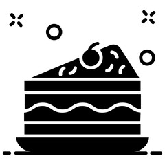 
Chocolate cake slice icon design, cake piece in modern style 
