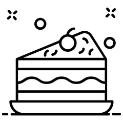 
Chocolate cake slice icon design, cake piece in modern style 
