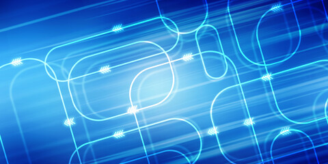 2d illustration Abstract futuristic electronic circuit technology background