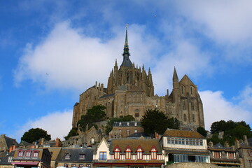 The Mont Saint-Michel in the morning, in Normandy in France