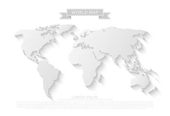 World map with long shadow