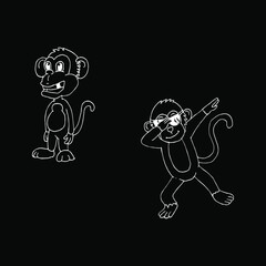 Vector illustration of cartoon monkey.