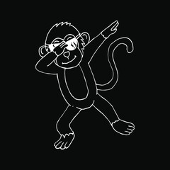 Vector illustration of cartoon monkey.