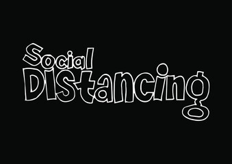 SOCIAL DISTANCING vector typography banner