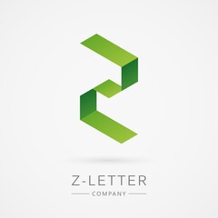Bright color isometric Z letter