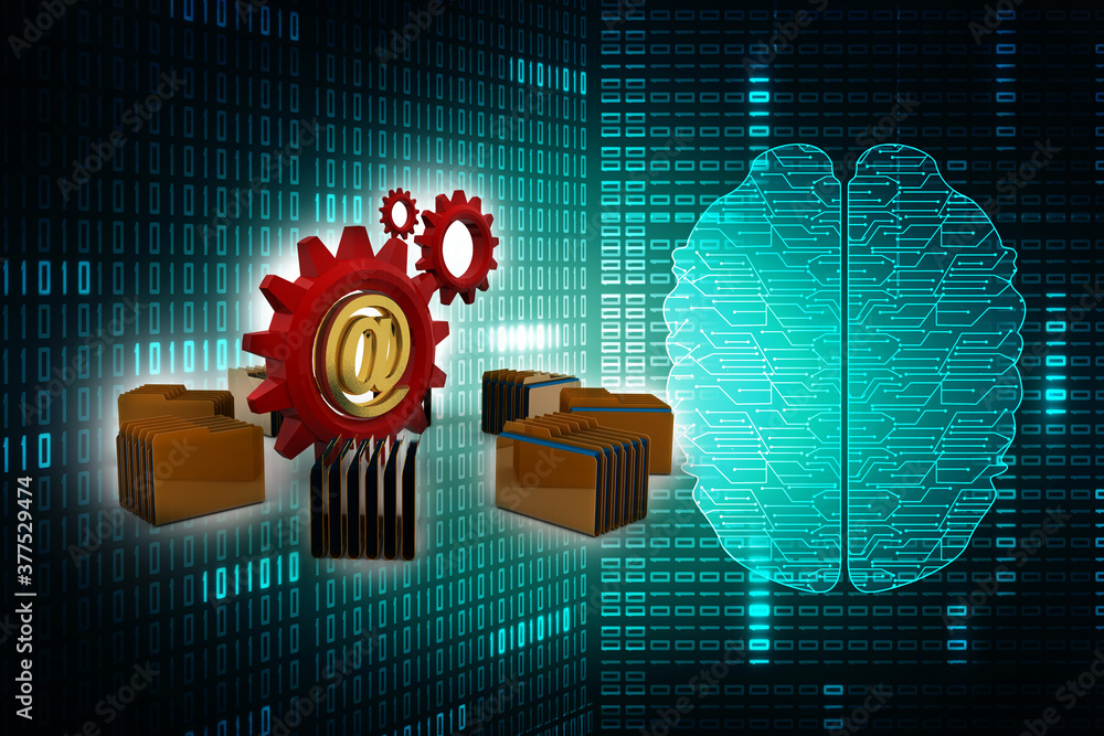Aufkleber 3d rendering folder icon email