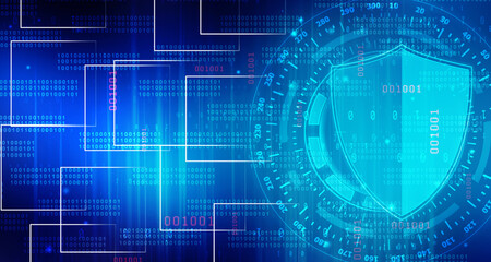 2d illustration Security concept - shield 