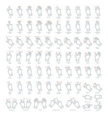 Outline gesture icons