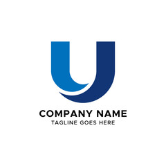 Initial U Letter Logo Design Template.