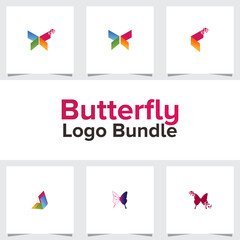 Illustration Vector Graphic Bundle of Butterfly Logo