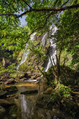 Fototapeta na wymiar Klong Lan Waterfall in Kamphaeng Phet Province, Thailand